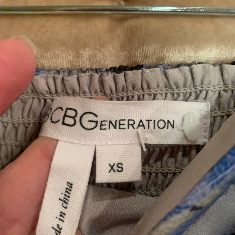 BCBGeneration Strapless Blue and Gray Patterned C… - image 11